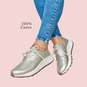Zahira Elite – Tenis Livianos en Cuero con Textura y Brillo