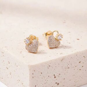 Aretes Corazón Lumière en oro laminado