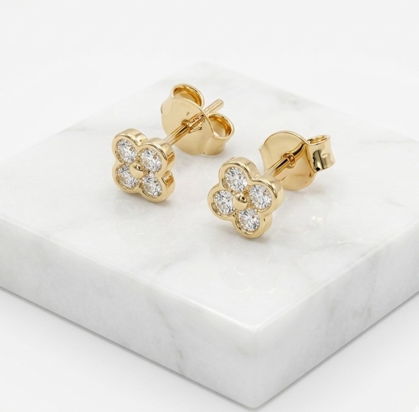 Aretes Zahira en oro laminado